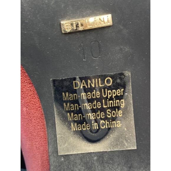 Metallic Red Leather Cowboy Boots Danilo Size 10 - Picture 2 of 4